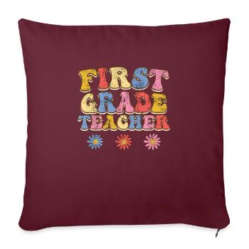 Professeur de première classe Je suis enseignant - Housse de coussin décorative 45 x 45 cm - bordeaux - Devant