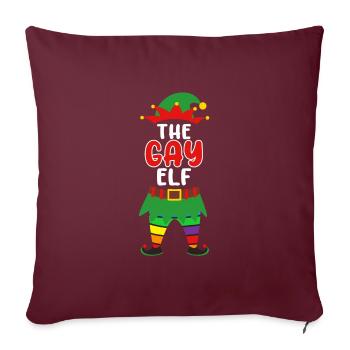 L’elfe gay gay noël gay - Housse de coussin décorative 45 x 45 cm - bordeaux - Devant
