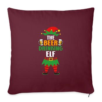 Bière Elfe Buveurs de bière Elfe Papa Noël - Housse de coussin décorative 45 x 45 cm - bordeaux - Devant