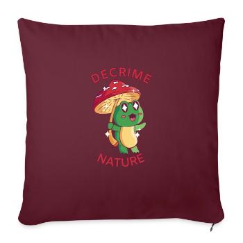 Decrime Nature Colorful Mushroom Frog - Sofakissenbezug 45 x 45 cm - Burgunderrot - Vorne