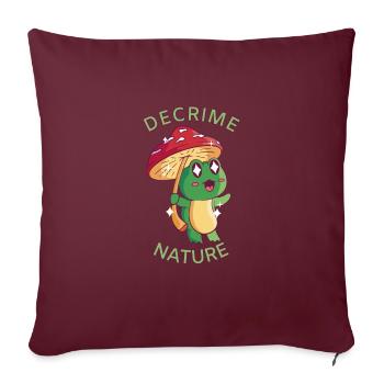 Decrime Nature Colorful Mushroom Frog - Sofakissenbezug 45 x 45 cm - Burgunderrot - Vorne