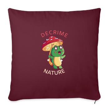 Decrime Nature Colorful Mushroom Frog - Sofakissenbezug 45 x 45 cm - Burgunderrot - Vorne