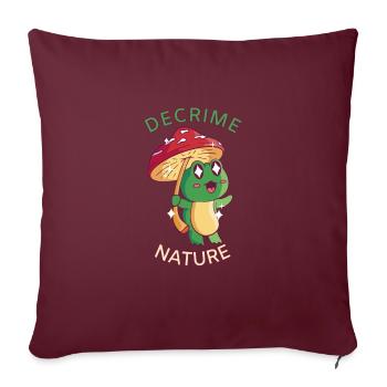 Decrime Nature Colorful Mushroom Frog - Sofakissenbezug 45 x 45 cm - Burgunderrot - Vorne