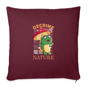 Decrime Nature Colorful Mushroom Frog - Sofakissenbezug 45 x 45 cm - Burgunderrot - Vorne