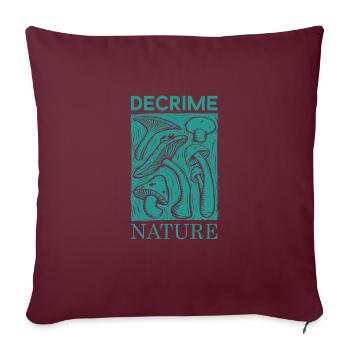 Decrime Nature Stylish Mushroom Print - Sofakissenbezug 45 x 45 cm - Burgunderrot - Vorne