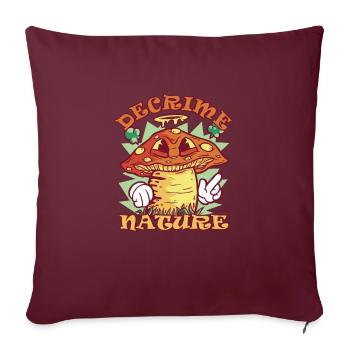 Decrime Nature Colorful Mushroom Trippy - Sofakissenbezug 45 x 45 cm - Burgunderrot - Vorne
