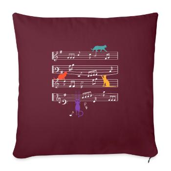 Notes de musique des fans de Katzenjammer Katzen - Housse de coussin décorative 45 x 45 cm - bordeaux - Devant