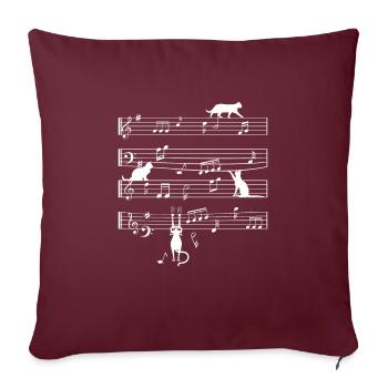 Notes de musique des fans de Katzenjammer Katzen - Housse de coussin décorative 45 x 45 cm - bordeaux - Devant