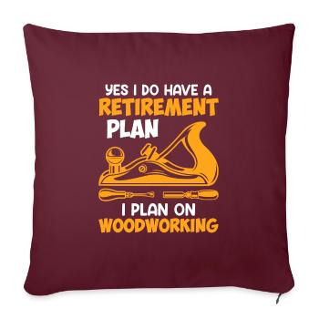 Travail du bois à la retraite Retraite - Housse de coussin décorative 45 x 45 cm - bordeaux - Devant
