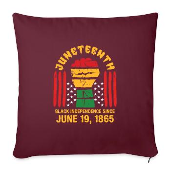 Juneteenth 1865 Histoire des Noirs États-Unis Afrique - Housse de coussin décorative 45 x 45 cm - bordeaux - Devant
