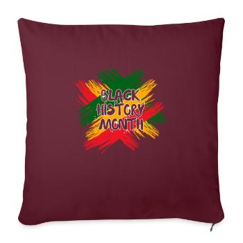 Mois de l’histoire des Noirs États-Unis Afro Amérique Afrique - Housse de coussin décorative 45 x 45 cm - bordeaux - Devant