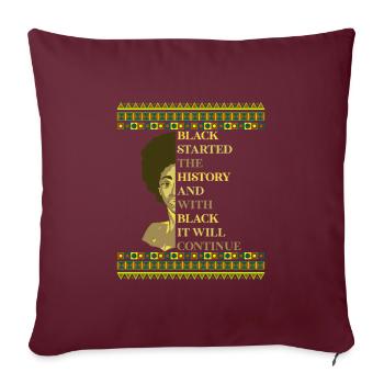 L’histoire des Noirs une femme africaine forte - Housse de coussin décorative 45 x 45 cm - bordeaux - Devant