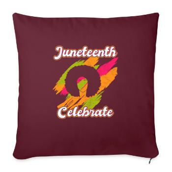 Célébrez Juneteenth USA Amérique Femme africaine - Housse de coussin décorative 45 x 45 cm - bordeaux - Devant