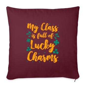 Ma classe est pleine de Lucky Charms Professeur de classe - Housse de coussin décorative 45 x 45 cm - bordeaux - Devant