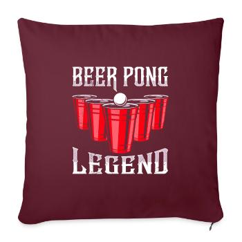 Beer Pong Legend Beer Pong Party Beer Pong - Housse de coussin décorative 45 x 45 cm - bordeaux - Devant