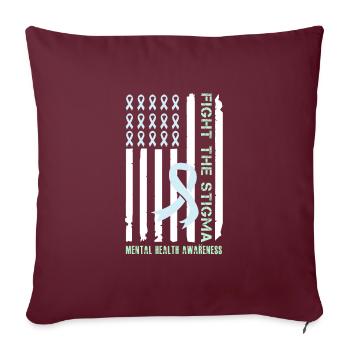 Santé mentale Combattre la stigmatisation mentale - Housse de coussin décorative 45 x 45 cm - bordeaux - Devant