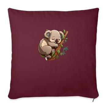 Koala ours Koala endormi. Idéal pour dormir. - Housse de coussin décorative 45 x 45 cm - bordeaux - Devant