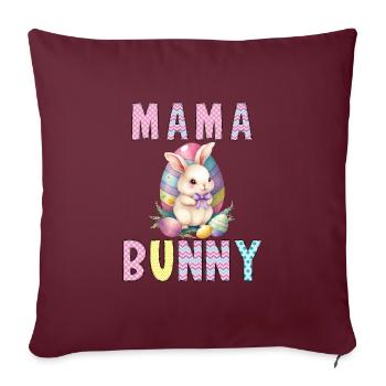 Lapin de Pâques Maman Lapin Pâques Mère Lapin - Housse de coussin décorative 45 x 45 cm - bordeaux - Devant