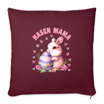 Lapins Maman Lapin Pâques Lapin Pâques Amis Pâques - Housse de coussin décorative 45 x 45 cm - bordeaux - Devant