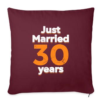 Vient de se marier 30 ans 30e anniversaire de mariage - Housse de coussin décorative 45 x 45 cm - bordeaux - Devant