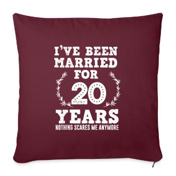 20 ans mariés 20e anniversaire de mariage - Housse de coussin décorative 45 x 45 cm - bordeaux - Devant