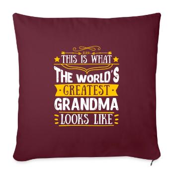 Meilleure grand-mère du monde Fête des mères Meilleure grand-mère Super grand-mère - Housse de coussin décorative 45 x 45 cm - bordeaux - Devant