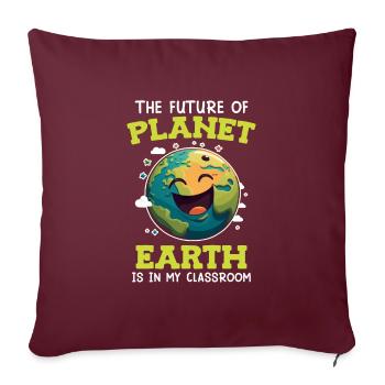 Sauver l’environnement de la TerreChers enfants soucieux de l’environnement - Housse de coussin décorative 45 x 45 cm - bordeaux - Devant