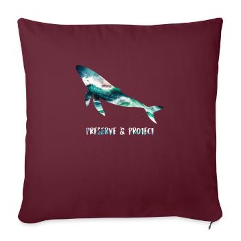 Sauvons les baleines Protection des espèces et bien-être animal - Housse de coussin décorative 45 x 45 cm - bordeaux - Devant