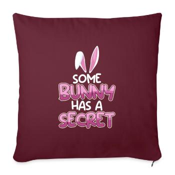 Lapin de Pâques Mignon Ami de Pâques Lapin de Pâques - Housse de coussin décorative 45 x 45 cm - bordeaux - Devant