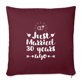 Je viens de marier 30 ans mariage de perles - Housse de coussin décorative 45 x 45 cm - bordeaux - Devant