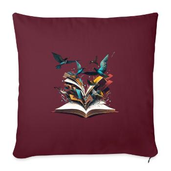 Buchliebhaber Lesen macht stark Buchwurm Bücher - Sofakissenbezug 45 x 45 cm - Burgunderrot - Vorne