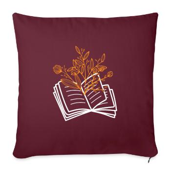 Amateurs de livres Buchblume Amateurs de lecture - Housse de coussin décorative 45 x 45 cm - bordeaux - Devant