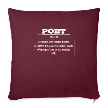 Poeten Buchliebhaber und Lesefreund Bücherwurm - Sofakissenbezug 45 x 45 cm - Burgunderrot - Vorne