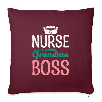 Krankenschwester Oma Chefin Muttertag Granny Boss - Sofakissenbezug 45 x 45 cm - Burgunderrot - Vorne