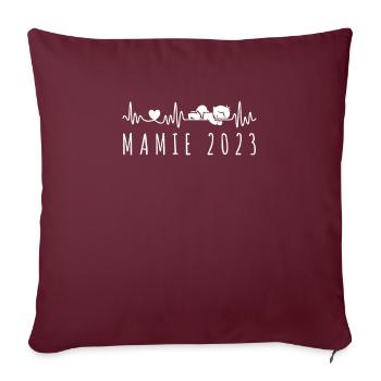Mamie 2023 ECG Annoncer La Grossesse à Grand-Mère - Housse de coussin décorative 45 x 45 cm - bordeaux - Devant