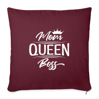 Queen Mama Chef Maman Maman Boss Fête des mères - Housse de coussin décorative 45 x 45 cm - bordeaux - Devant