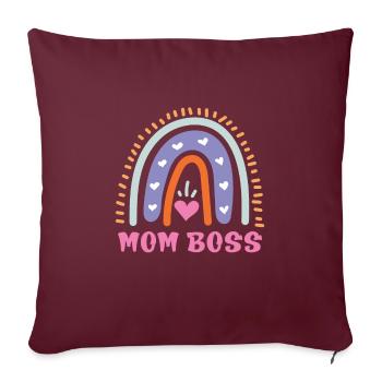 Mama Boss Muttertag starke Mama coole Mutter - Sofakissenbezug 45 x 45 cm - Burgunderrot - Vorne