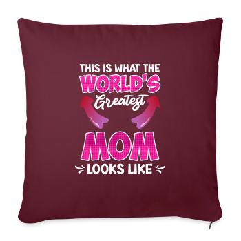 Meilleure fête des mères du monde Meilleure maman Maman la plus cool - Housse de coussin décorative 45 x 45 cm - bordeaux - Devant