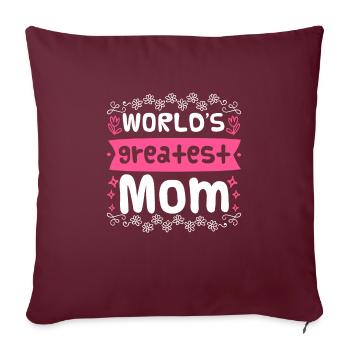 Meilleure fête des mères du monde Meilleure maman Maman la plus cool - Housse de coussin décorative 45 x 45 cm - bordeaux - Devant
