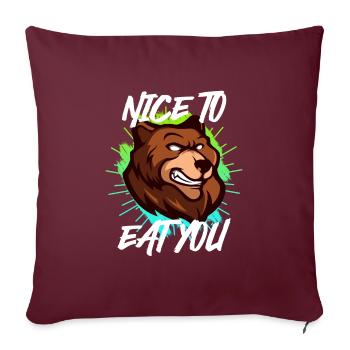 Nature garçon drôle randonneur Ravi de vous manger - Housse de coussin décorative 45 x 45 cm - bordeaux - Devant