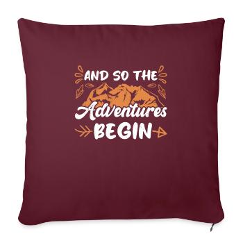 Et c’est ainsi que l’aventure commence Bergfan - Housse de coussin décorative 45 x 45 cm - bordeaux - Devant