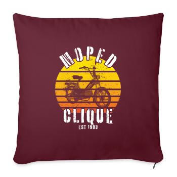 Cyclomoteur Clique Scooter Mokick Deux-Roues 1983 - Housse de coussin décorative 45 x 45 cm - bordeaux - Devant