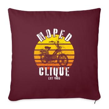 Cyclomoteur Clique Scooter Mokick Conducteur de deux-roues 1986 - Housse de coussin décorative 45 x 45 cm - bordeaux - Devant