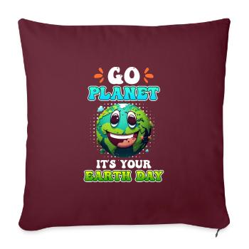Mission Jour de la Terre Protection de la Terre et du climat Environnement - Housse de coussin décorative 45 x 45 cm - bordeaux - Devant