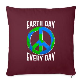 Jour de la Terre Dicton: Jour de la Terre tous les jours - Housse de coussin décorative 45 x 45 cm - bordeaux - Devant