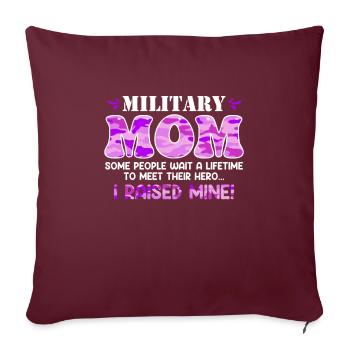 Fan militaire Mamans Patriotisme Amérique Maman - Housse de coussin décorative 45 x 45 cm - bordeaux - Devant