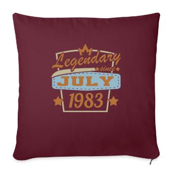 Légendaire depuis juillet 1973 anniversaire Dictons rétro - Housse de coussin décorative 45 x 45 cm - bordeaux - Devant