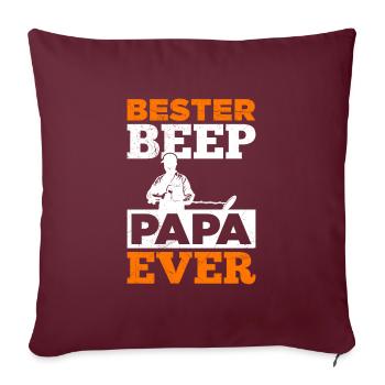 Bester Beep Papa Ever Sondengänger mit Detektor - Sofakissenbezug 45 x 45 cm - Burgunderrot - Vorne