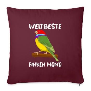 Weltbeste Finken Mama Vogelliebhaber Zebrafink - Sofakissenbezug 45 x 45 cm - Burgunderrot - Vorne