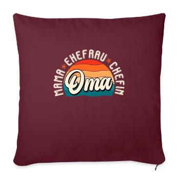 Oma Chefin Großmutter Muttertag Granny Ehefrau - Sofakissenbezug 45 x 45 cm - Burgunderrot - Vorne